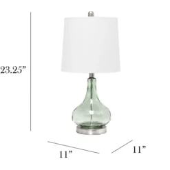 Green Glass Ripple Table Lamp-Kirkland's Home Shop