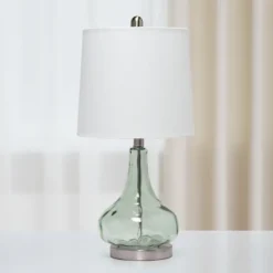 Green Glass Ripple Table Lamp-Kirkland's Home Shop