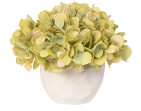 Green Hydrangea Arrangement In Geometric Bowl-Kirkland's Home Best