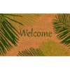Green Palm Fronds Welcome Coir Doormat-Kirkland's Home Clearance