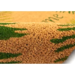 Green Palm Fronds Welcome Coir Doormat-Kirkland's Home Clearance