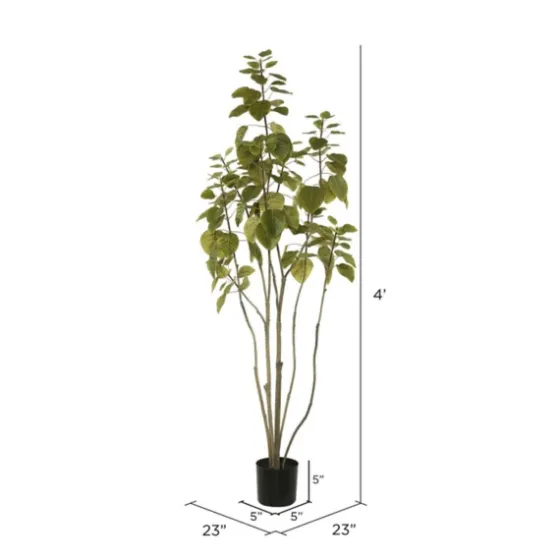 Green Potted Cotinus Coggygria Tree, 4 Ft.-Kirkland's Home Online