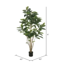 Green Rubber Tree, 6 Ft.-Kirkland's Home Cheap