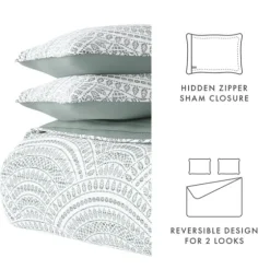 Green Scalloped Reversible 3-Pc. Queen Quilt Set-Kirkland's Home Cheap