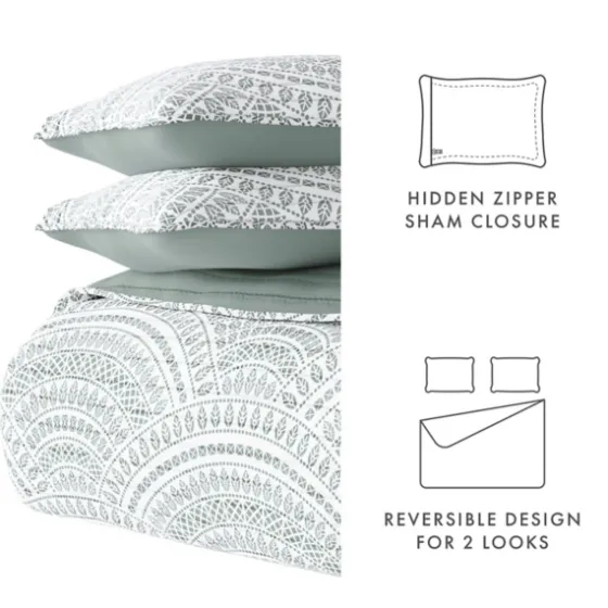 Green Scalloped Reversible 3-Pc. Queen Quilt Set-Kirkland's Home Cheap