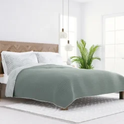 Green Scalloped Reversible 3-Pc. King Quilt Set-Kirkland's Home Cheap