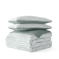 Green Scalloped Reversible 3-Pc. King Quilt Set-Kirkland's Home Cheap