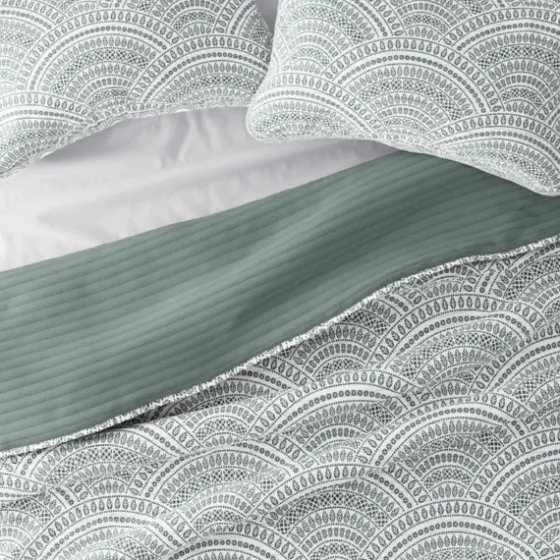 Green Scalloped Reversible 2-Pc. Twin Quilt Set-Kirkland's Home Hot