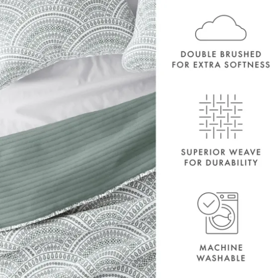 Green Scalloped Reversible 2-Pc. Twin Quilt Set-Kirkland's Home Hot