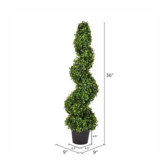 Green Spiral Boxwood Potted Topiary, 3 Ft.-Kirkland's Home Hot