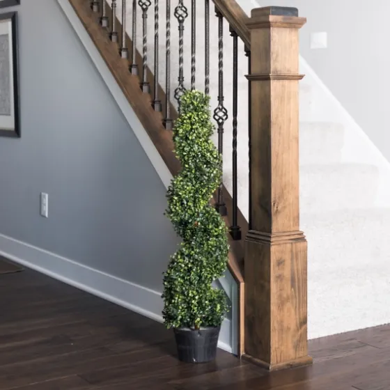 Green Spiral Boxwood Potted Topiary, 3 Ft.-Kirkland's Home Hot