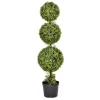 Green Triple Ball Boxwood Potted Topiary, 4 Ft.-Kirkland's Home Cheap