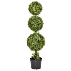 Green Triple Ball Boxwood Potted Topiary, 4 Ft.-Kirkland's Home Cheap