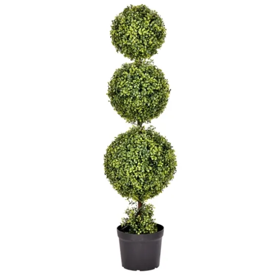 Green Triple Ball Boxwood Potted Topiary, 4 Ft.-Kirkland's Home Cheap