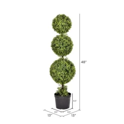 Green Triple Ball Boxwood Potted Topiary, 4 Ft.-Kirkland's Home Cheap