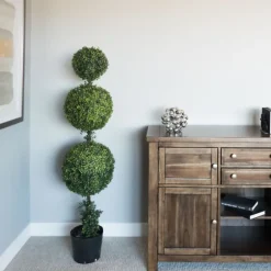 Green Triple Ball Boxwood Potted Topiary, 4 Ft.-Kirkland's Home Cheap