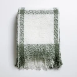 Green Windowpane Faux Mohair Throw-Kirkland's Home Hot