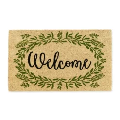 Green Wreath Welcome Coir Doormat-Kirkland's Home Online