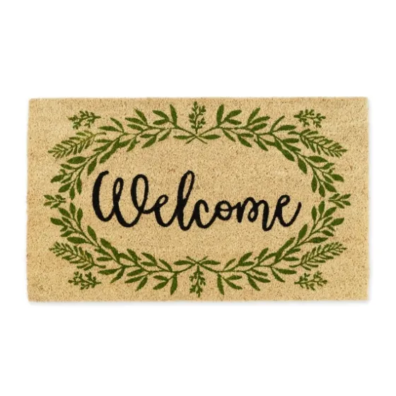 Green Wreath Welcome Coir Doormat-Kirkland's Home Online