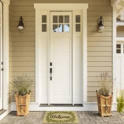 Green Wreath Welcome Coir Doormat-Kirkland's Home Online