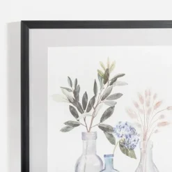 Greenery In Blue Glass Vase Framed Art Print-Kirkland's Home Outlet