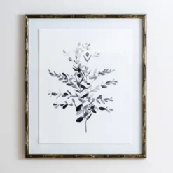 Greige Leaves Ii Bamboo Frame Art Print-Kirkland's Home Clearance