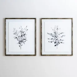 Greige Leaves Ii Bamboo Frame Art Print-Kirkland's Home Clearance