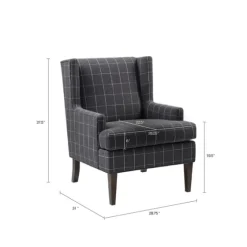 Grid Plaid Upholstered Martha Stewart Accent Chair-Kirkland's Home Clearance