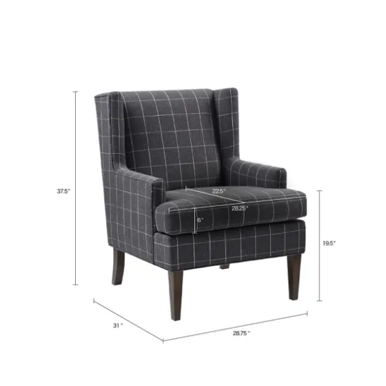 Grid Plaid Upholstered Martha Stewart Accent Chair-Kirkland's Home Clearance