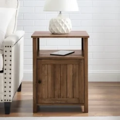 Grooved Door Barnwood Side Table-Kirkland's Home Best Sale