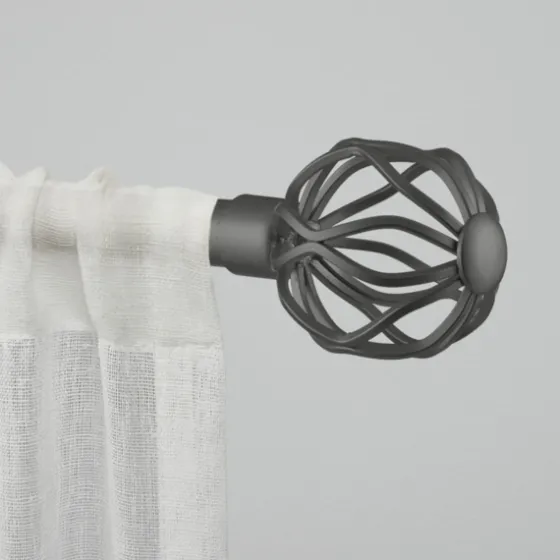 Gunmetal Open Sphere Curtain Rod, 120 In.-Kirkland's Home Online