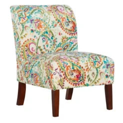 Hailey Bright Paisley Curved Back Slipper Chair-Kirkland's Home New