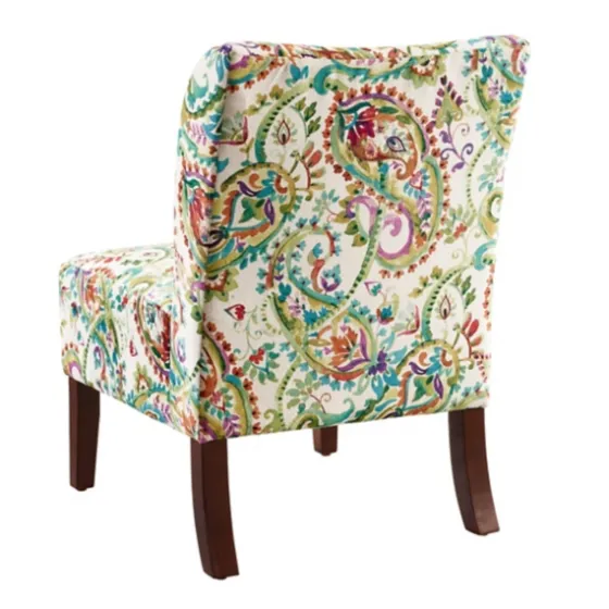 Hailey Bright Paisley Curved Back Slipper Chair-Kirkland's Home New
