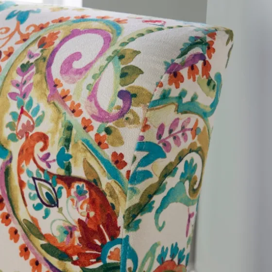 Hailey Bright Paisley Curved Back Slipper Chair-Kirkland's Home New