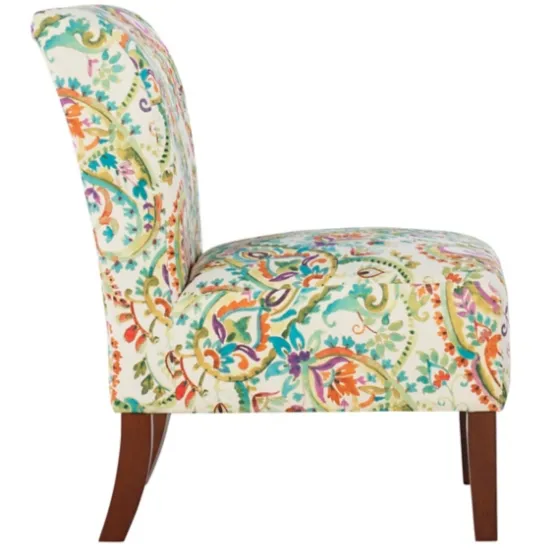 Hailey Bright Paisley Curved Back Slipper Chair-Kirkland's Home New