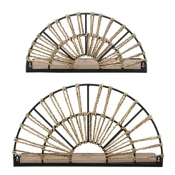 Half-Moon Woven Seagrass Wall Shelf, Set Of 2-Kirkland's Home Store