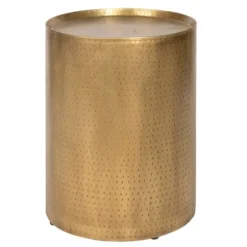 Hammered Brass Barrel Accent Table-Kirkland's Home Outlet