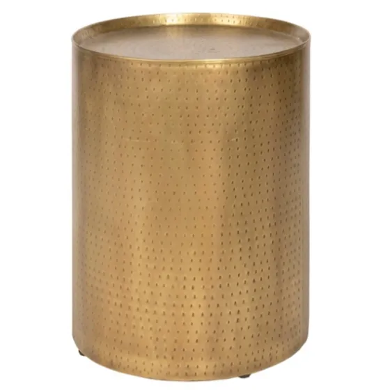Hammered Brass Barrel Accent Table-Kirkland's Home Outlet