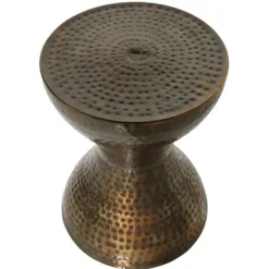 Hammered Bronze Iron Hourglass Accent Table-Kirkland's Home Discount