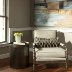 Hammered Pewter Barrel Accent Table-Kirkland's Home Discount