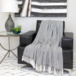 Hand Loomed Herringbone Throw-Kirkland's Home Cheap