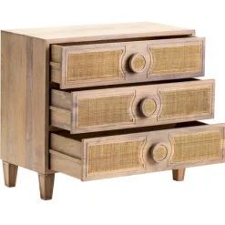 Hand Woven Cane 3-Drawer Wood Chest-Kirkland's Home Fashion