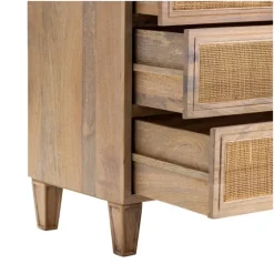 Hand Woven Cane 3-Drawer Wood Chest-Kirkland's Home Fashion