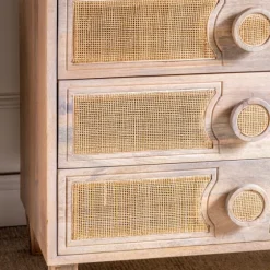 Hand Woven Cane 3-Drawer Wood Chest-Kirkland's Home Fashion