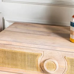 Hand Woven Cane 3-Drawer Wood Chest-Kirkland's Home Fashion