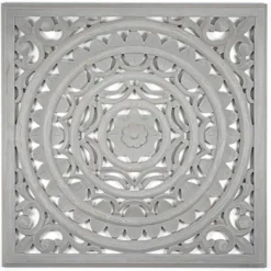 Handcarved Floral Medallion Wood Wall Plaque-Kirkland's Home Fashion