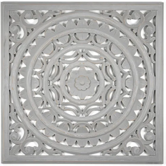 Handcarved Floral Medallion Wood Wall Plaque-Kirkland's Home Fashion