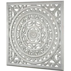 Handcarved Floral Medallion Wood Wall Plaque-Kirkland's Home Fashion