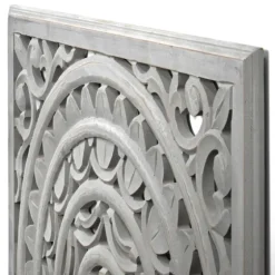 Handcarved Floral Medallion Wood Wall Plaque-Kirkland's Home Fashion
