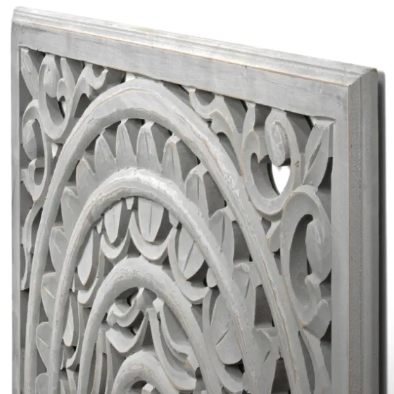 Handcarved Floral Medallion Wood Wall Plaque-Kirkland's Home Fashion